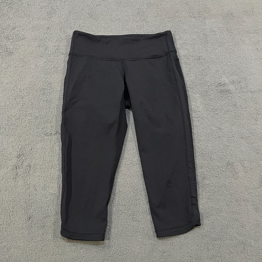 Lululemon Wunder Under Crop Black Workout Yoga Activewear Leggings Womens Size 6